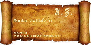 Munka Zoltán névjegykártya